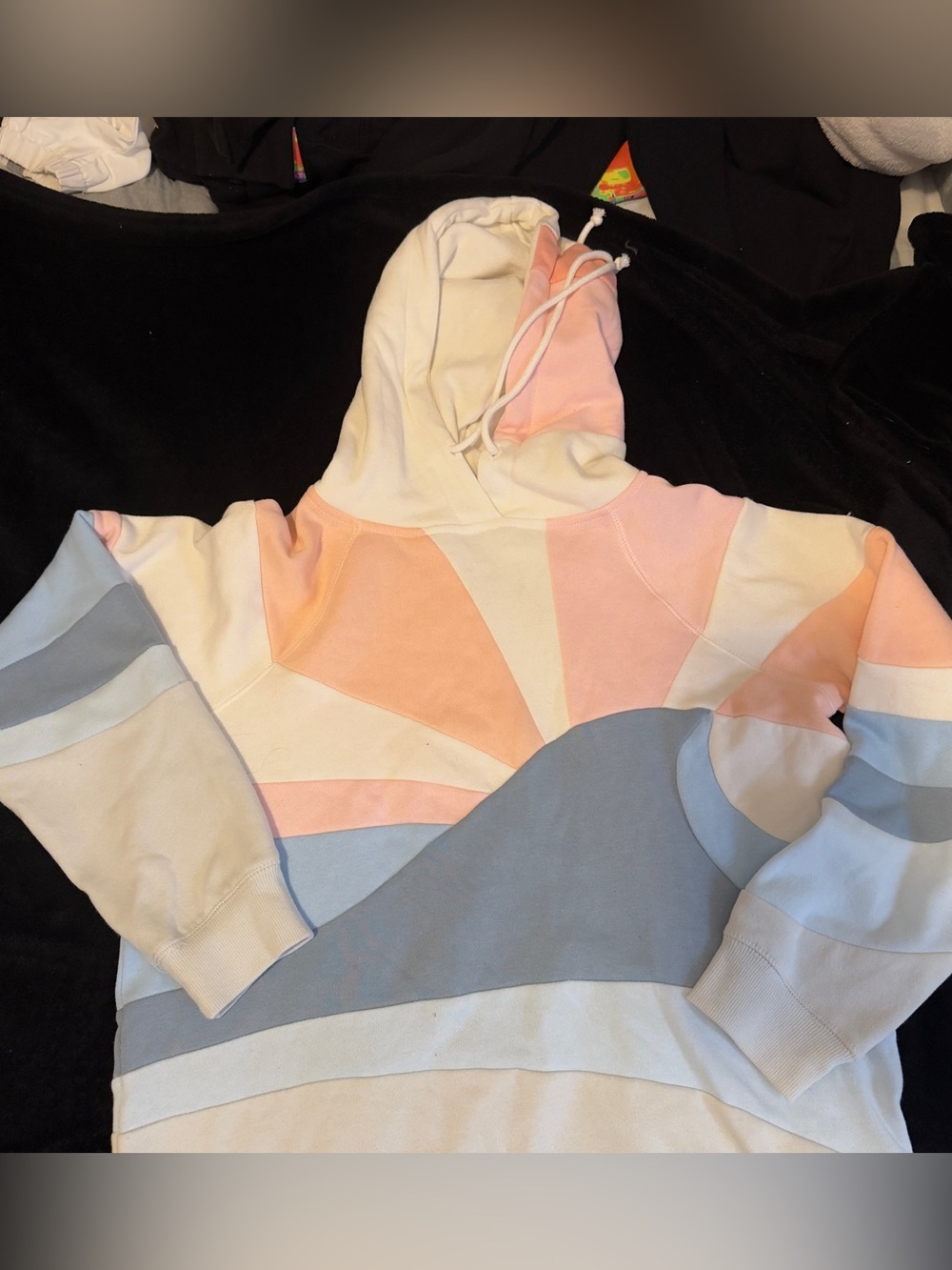 Reflex Pastel Colorblock Hoodie - Cream, Pink, Blue, Gray